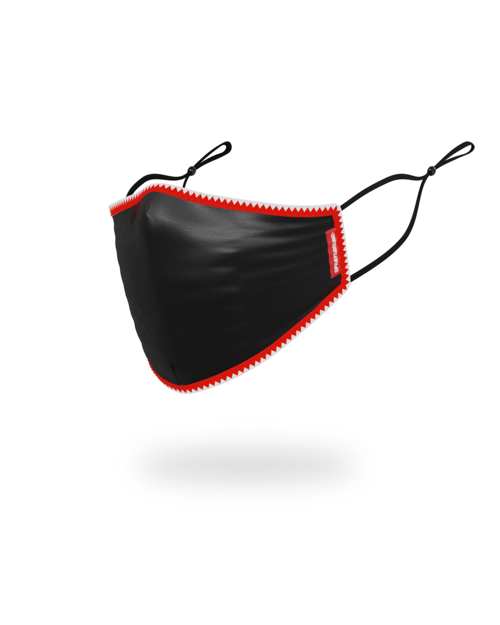 Adult Vertical Shark (Black) Form-Fitting Face Mask - Image 2
