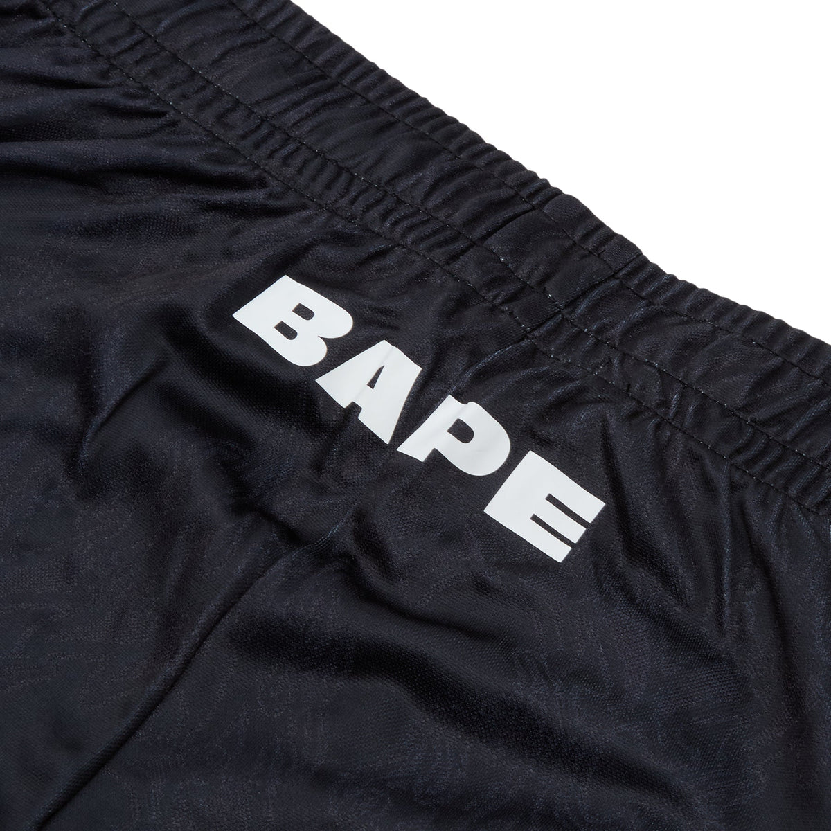 A Bathing Ape Ape Flame Monogram Jacquard Relaxed Fit Football Shorts M (Black) - Image 7