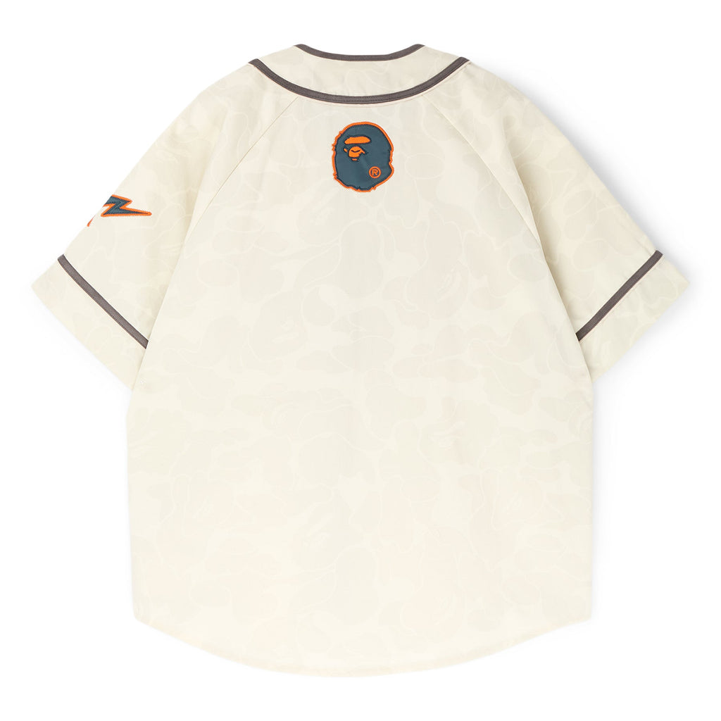 A Bathing Ape Solid Camo Multi Logo Baseball Ss Shirt M (Ivory) - Image 2