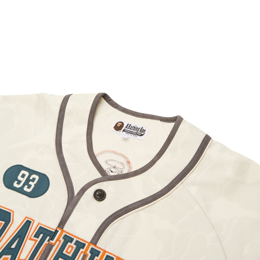 A Bathing Ape Solid Camo Multi Logo Baseball Ss Shirt M (Ivory) - Image 3