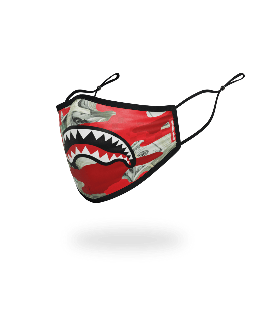Adult Money Camo (Red) Form-Fitting Face Mask - Image 2