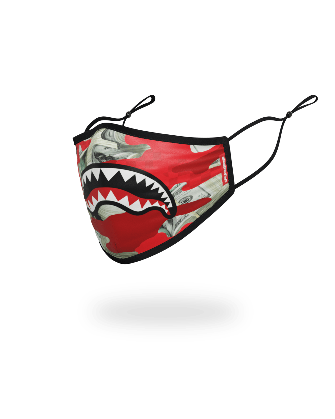 Adult Money Camo (Red) Form-Fitting Face Mask - Image 2