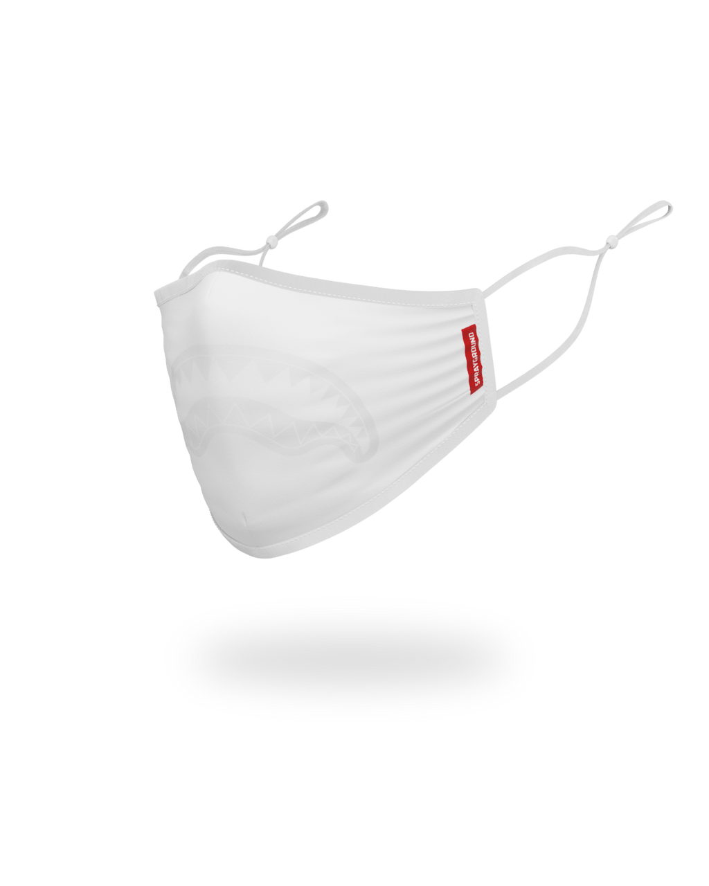 Adult White on White Shark Form-Fitting Face Mask - Image 2