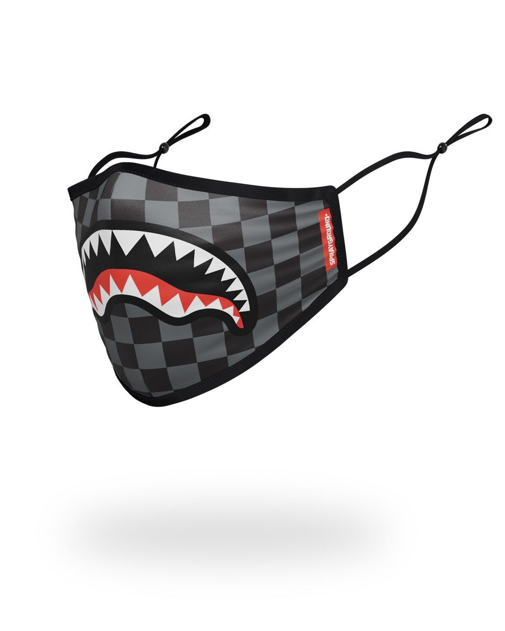 Adult Sharks in Paris (Grey) Form Fitting Face Mask - Image 2