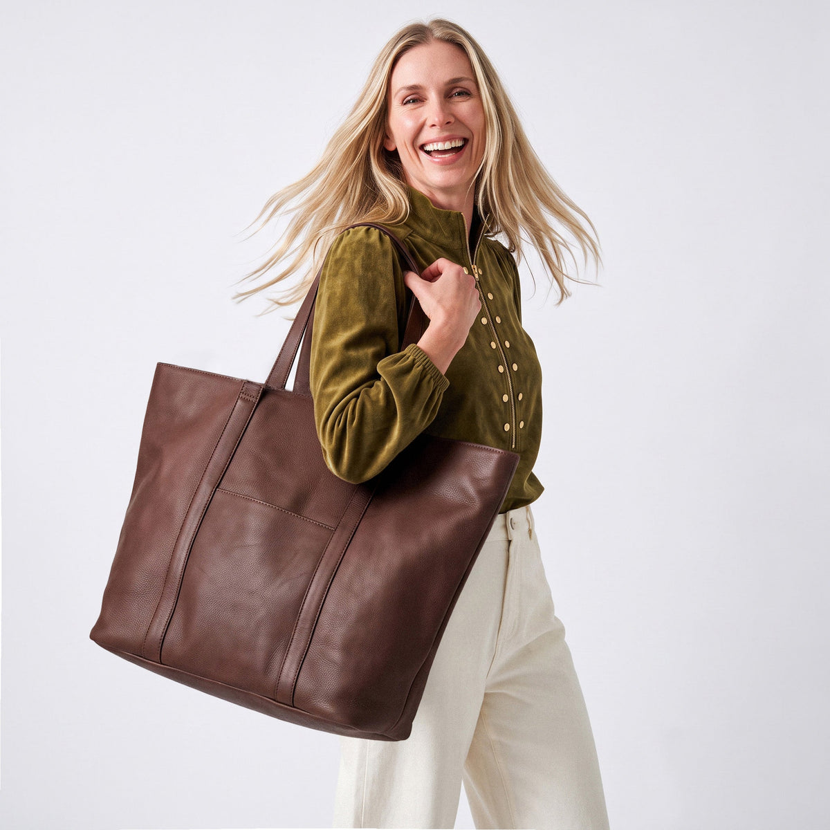 Suburban Leather Tote Bag Lg - Image 2