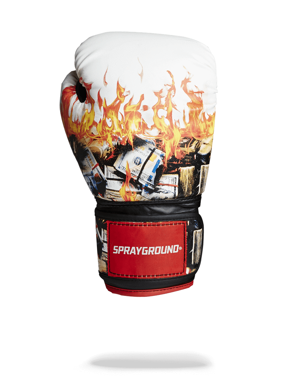 White Fire Money Boxing Gloves - Image 3