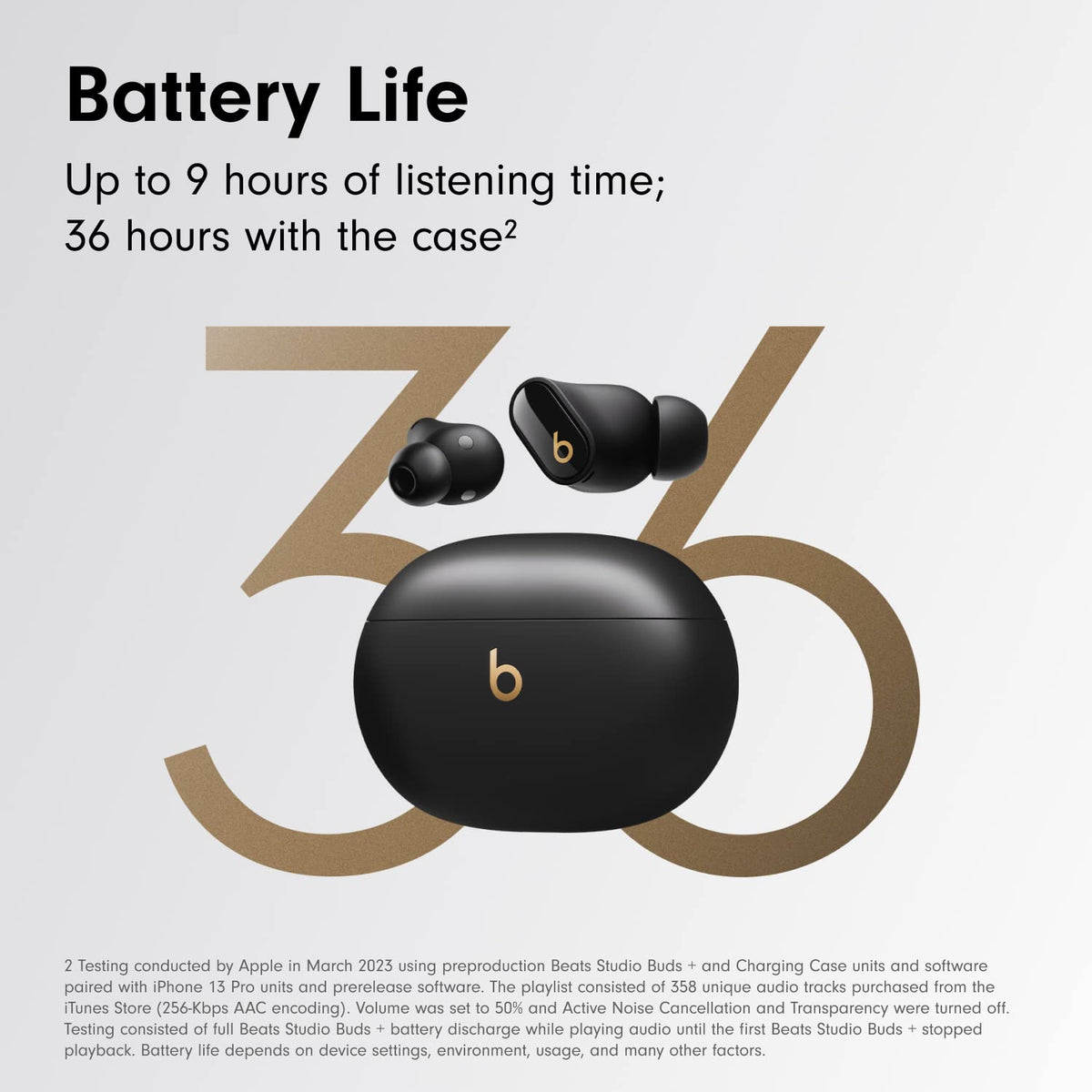 Beats Studio Buds + True Wireless Noise Cancelling Earbuds - Black/Gold - MQLH3LL/A - Image 4