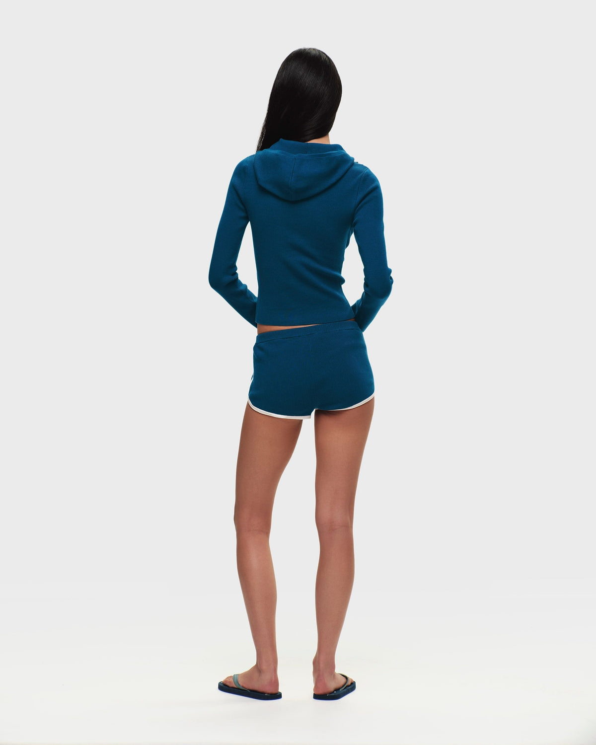 Ribbed Knit Hooded Cardigan - Image 6