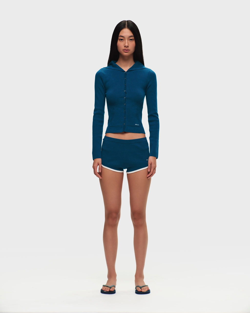 Ribbed Knit Hooded Cardigan - Image 5