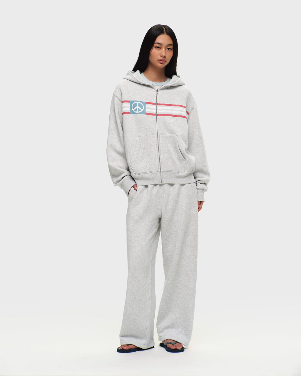 Madhappy California Peace Lightweight Fleece Zip Up - Image 3