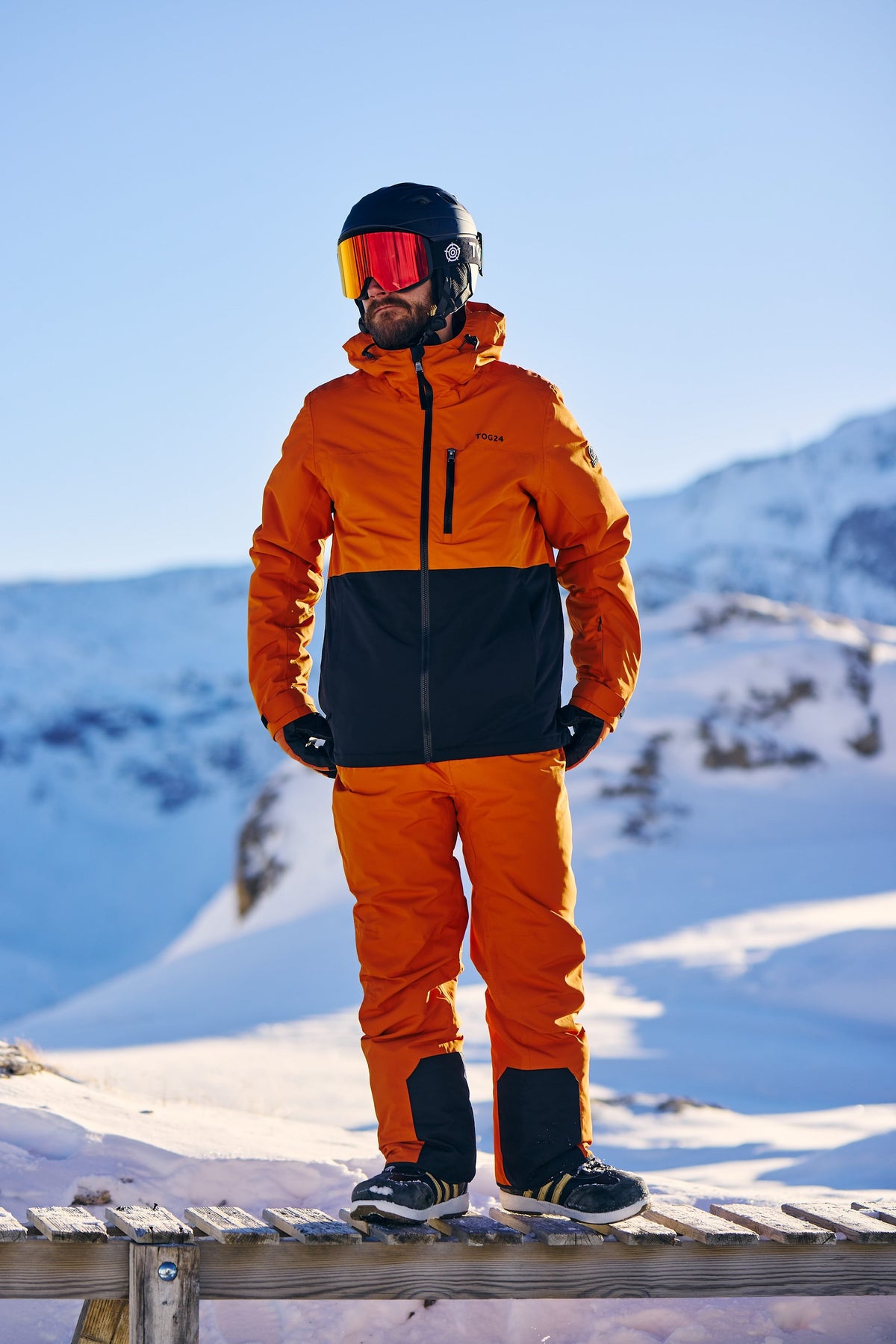 Falcon Mens Salopettes - Dark Orange - Image 3