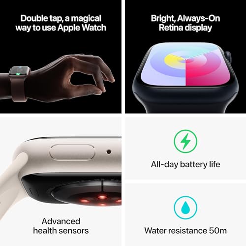 Apple Watch Series 9 GPS + Cellular 45mm Midnight Aluminum Case with Midnight Sport Band - M/L - MRMD3LW/A - Image 5