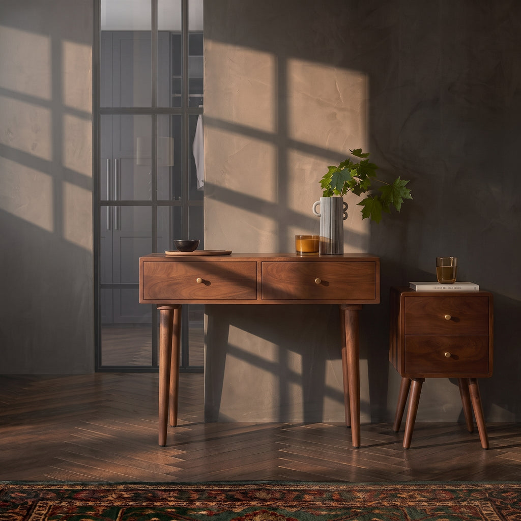Scandinavian Walnut Oslo Console, Dressing Table, and Desk - Image 5