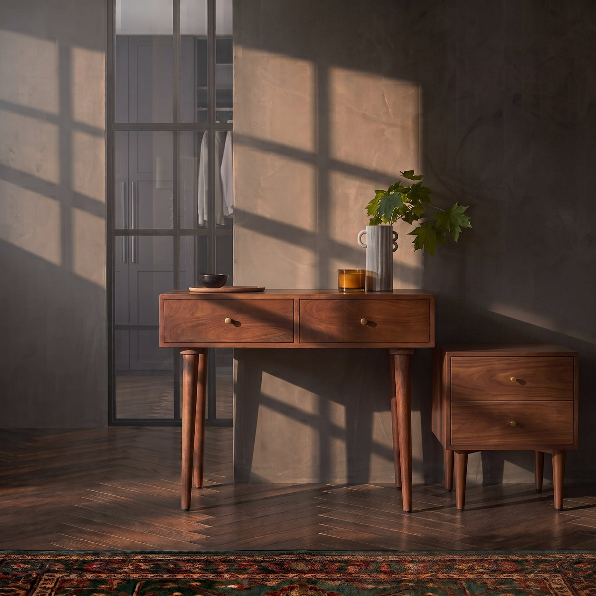 Scandinavian Walnut Oslo Console, Dressing Table, and Desk - Image 4