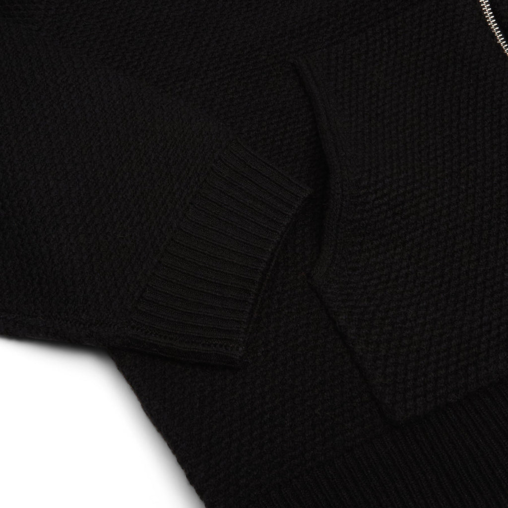 Stussy Textured Zip Hooded Sweater (Black) - Image 4