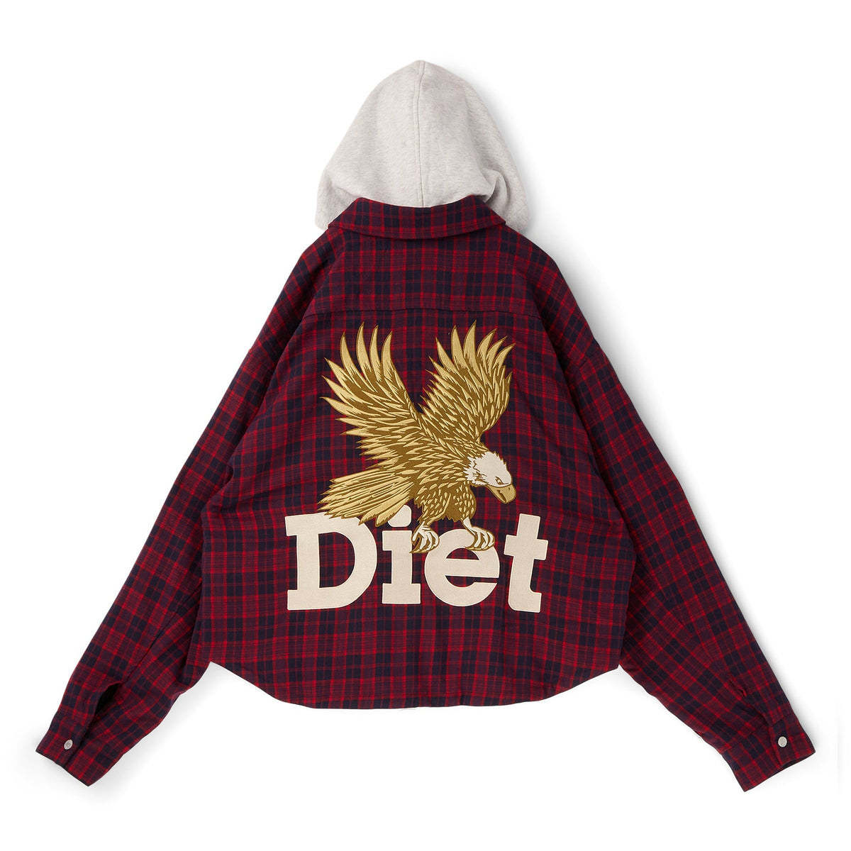 Diet Starts Monday Eagle Hooded Flannel (Red/Navy) - Image 2