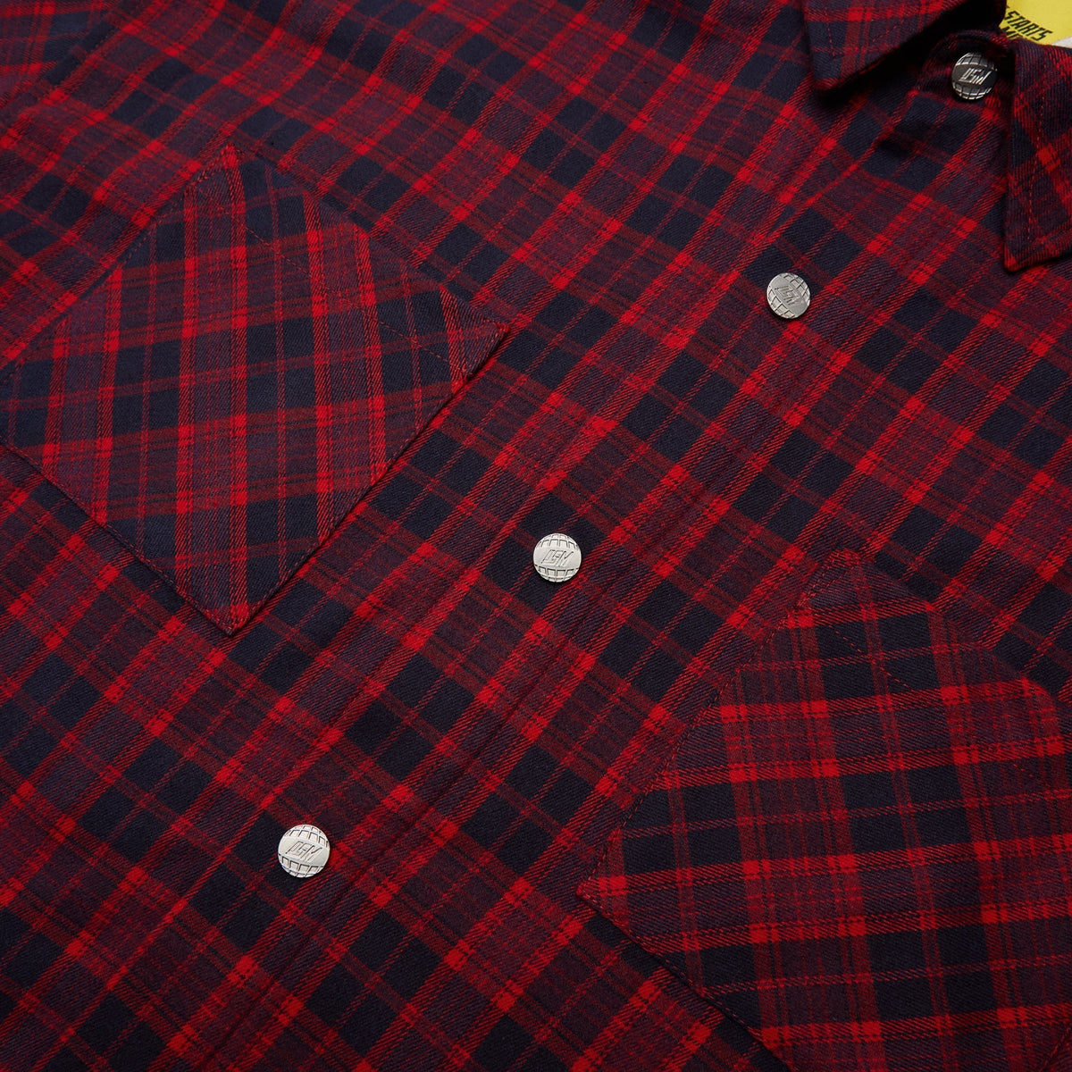 Diet Starts Monday Eagle Hooded Flannel (Red/Navy) - Image 4