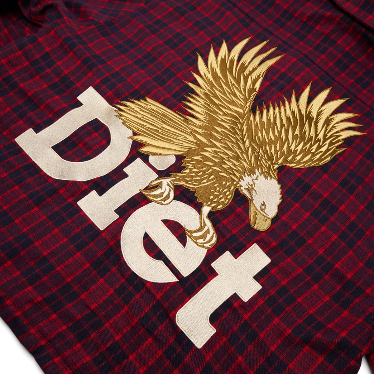 Diet Starts Monday Eagle Hooded Flannel (Red/Navy) - Image 5