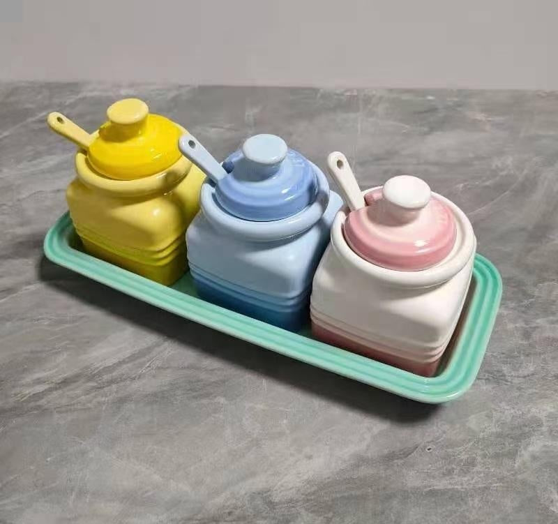 Colorful Kitchen Seasoning Jar with Spoon - Image 5