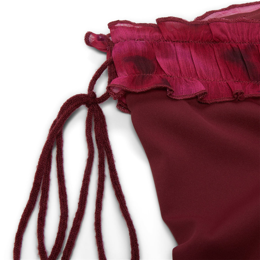 Danielle Guizio Ruched Side Tie Stretch Pant (Bordeaux) - Image 3