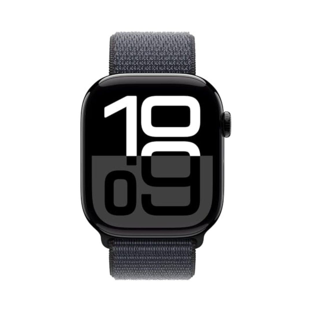 Apple Watch Series 10 (GPS) 46mm Jet Black Aluminum w/ Ink Sport Loop - Image 4