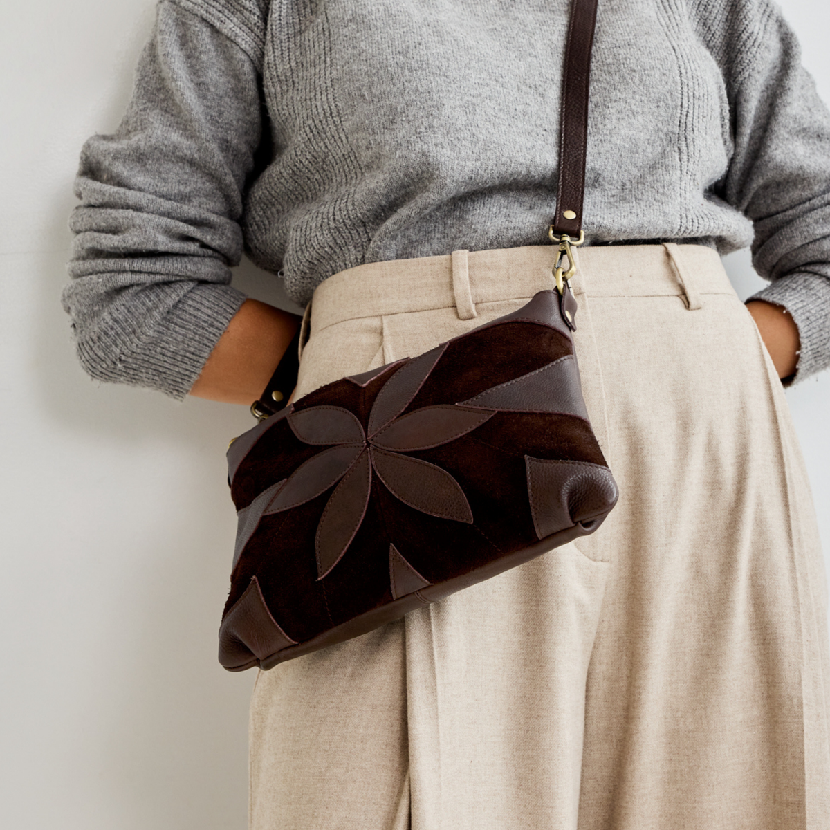 Stevie Suede Leather Crossbody Bag - Image 7