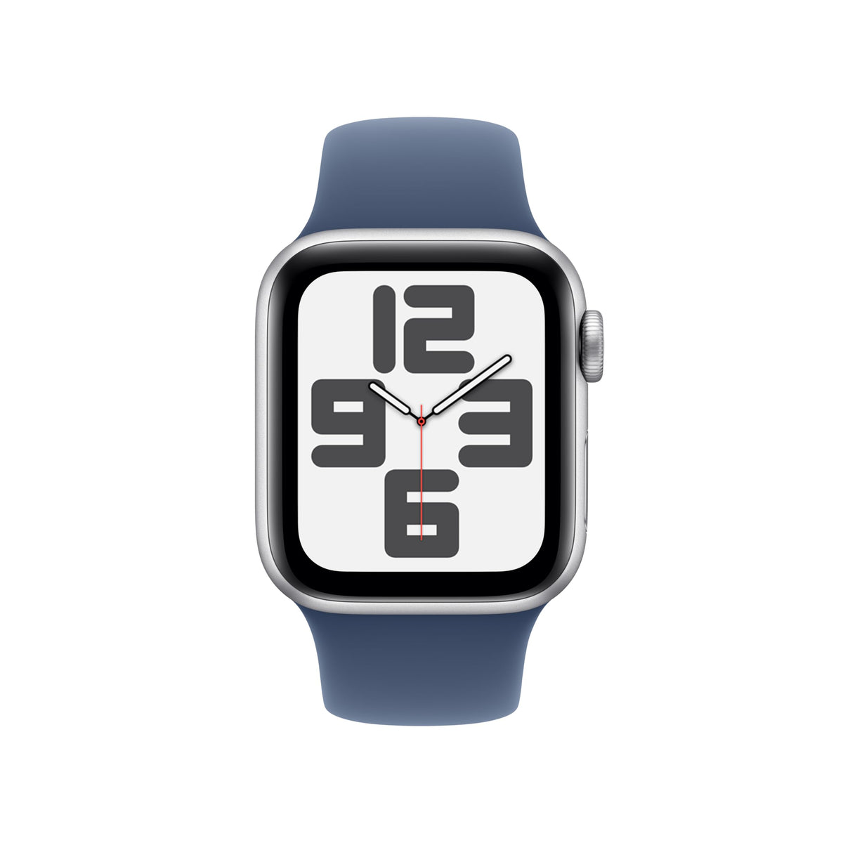 Apple Watch SE 2nd Generation (GPS) 40mm Aluminum Case with Denim Sport Band - S/M - Silver - (2024) - MXEC3LL/A - Image 2