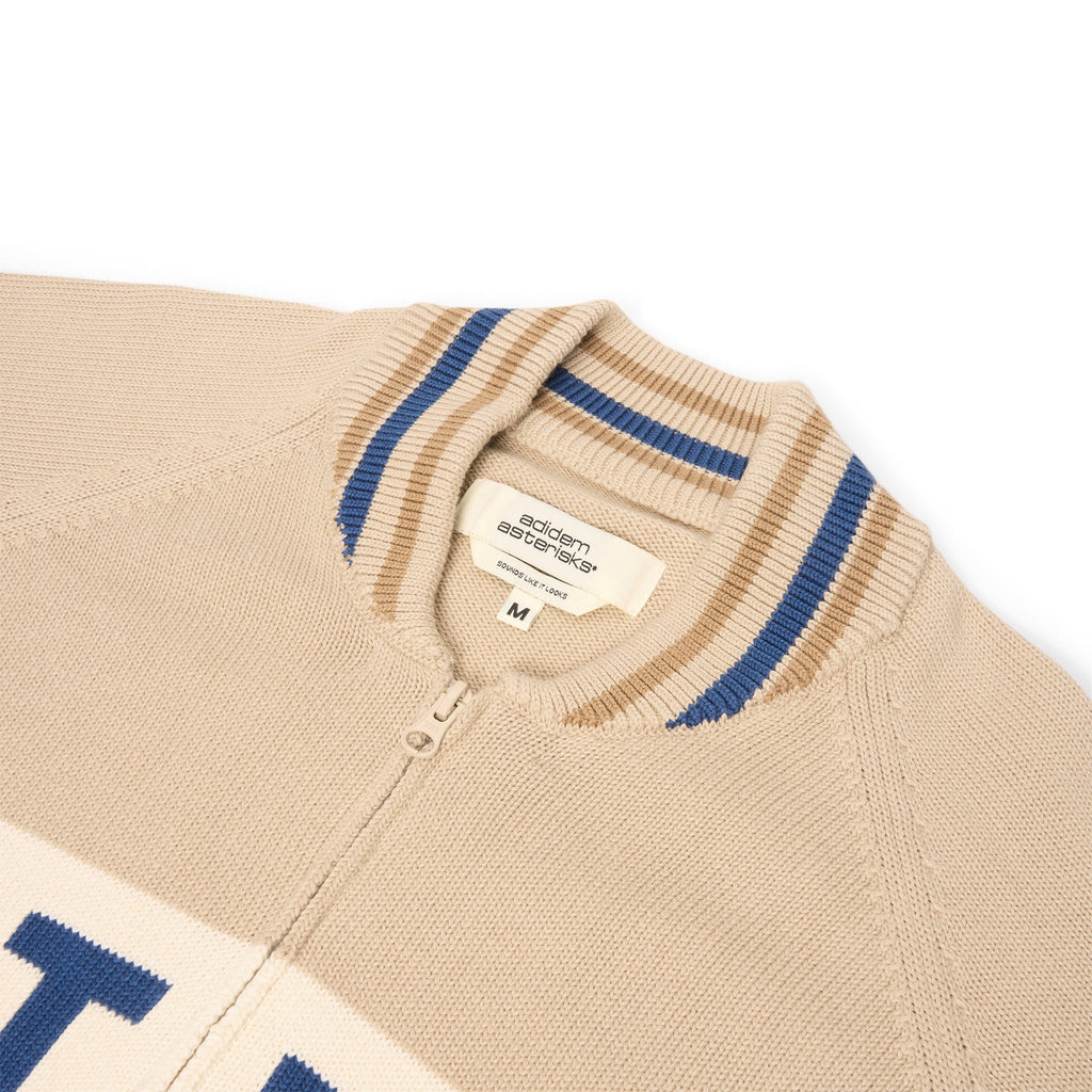 Adidem Asterisks Knit Sport Zip Up Sweater (Beige) - Image 3