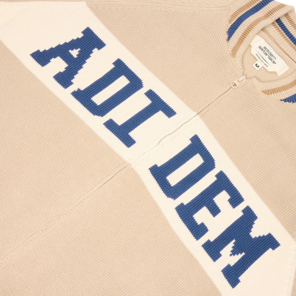Adidem Asterisks Knit Sport Zip Up Sweater (Beige) - Image 4