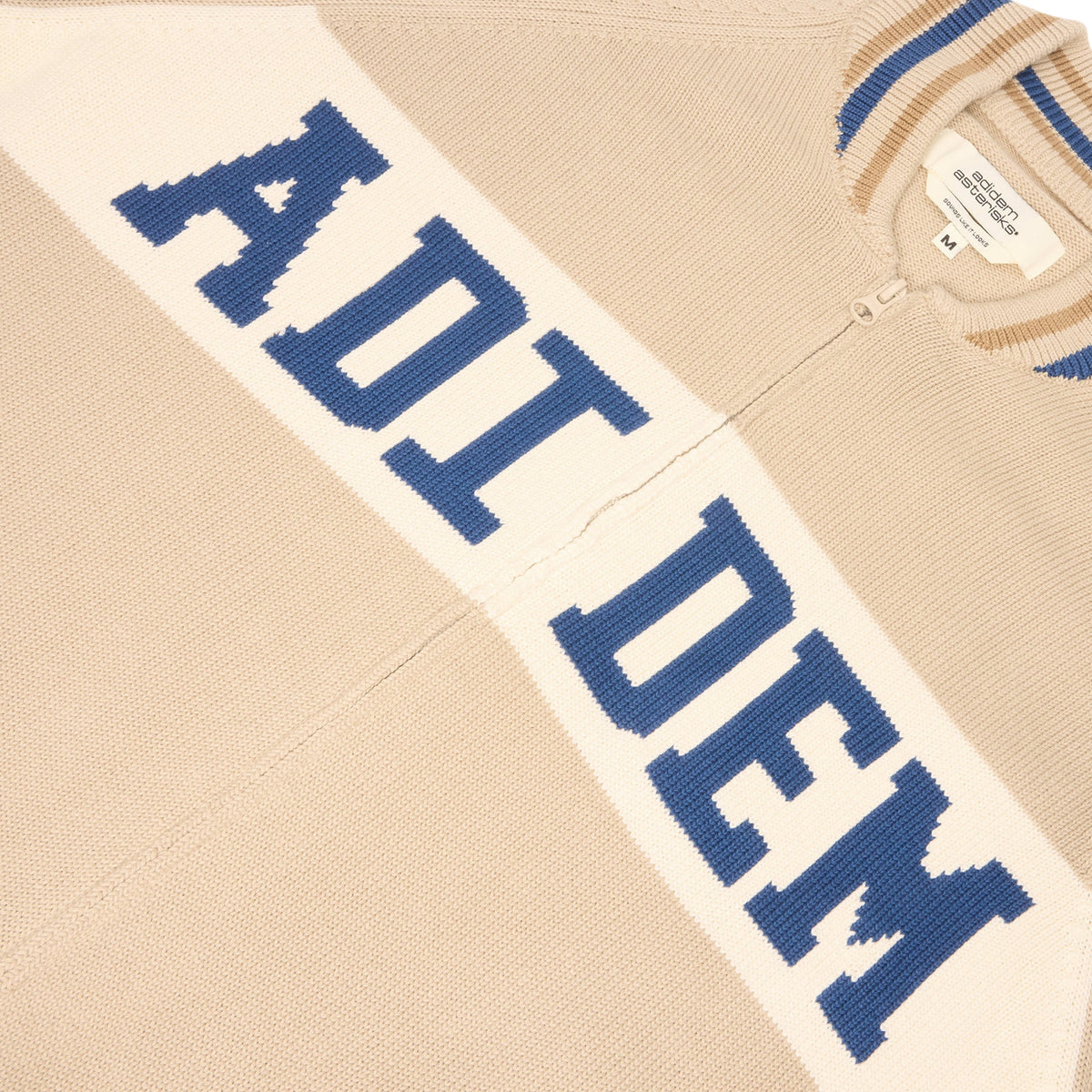 Adidem Asterisks Knit Sport Zip Up Sweater (Beige) - Image 4