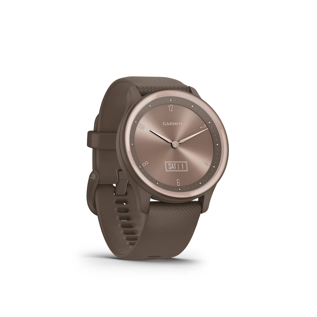 Garmin Vivomove Sport 40mm Cocoa Case with Cocoa & Peach Gold Silicone Band – 010-02566-02 - Image 4