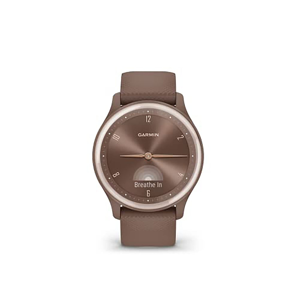 Garmin Vivomove Sport 40mm Cocoa Case with Cocoa & Peach Gold Silicone Band – 010-02566-02 - Image 7