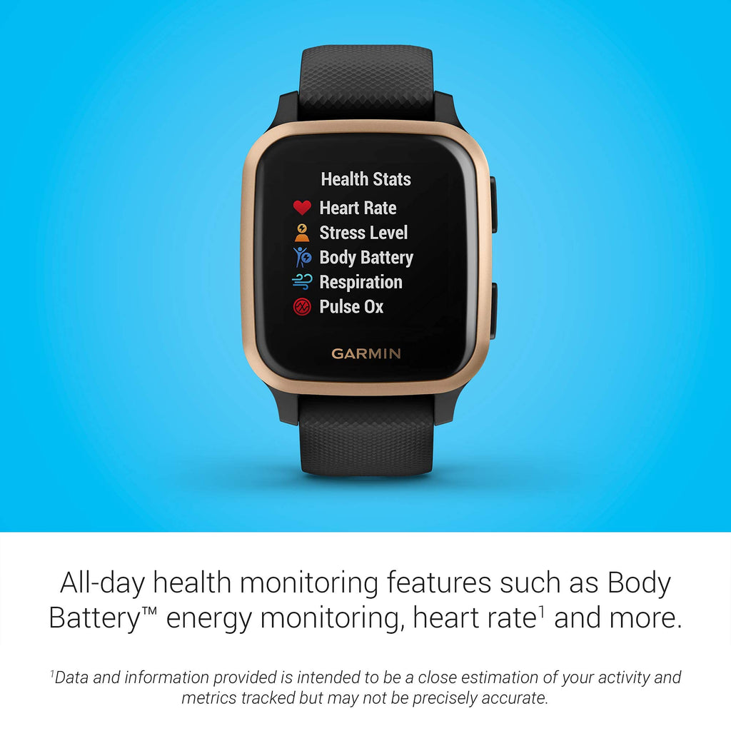 Garmin Venu Sq Music Edition GPS Smartwatch – 33mm Rose Gold and Black – 010-02426-05 - Image 3
