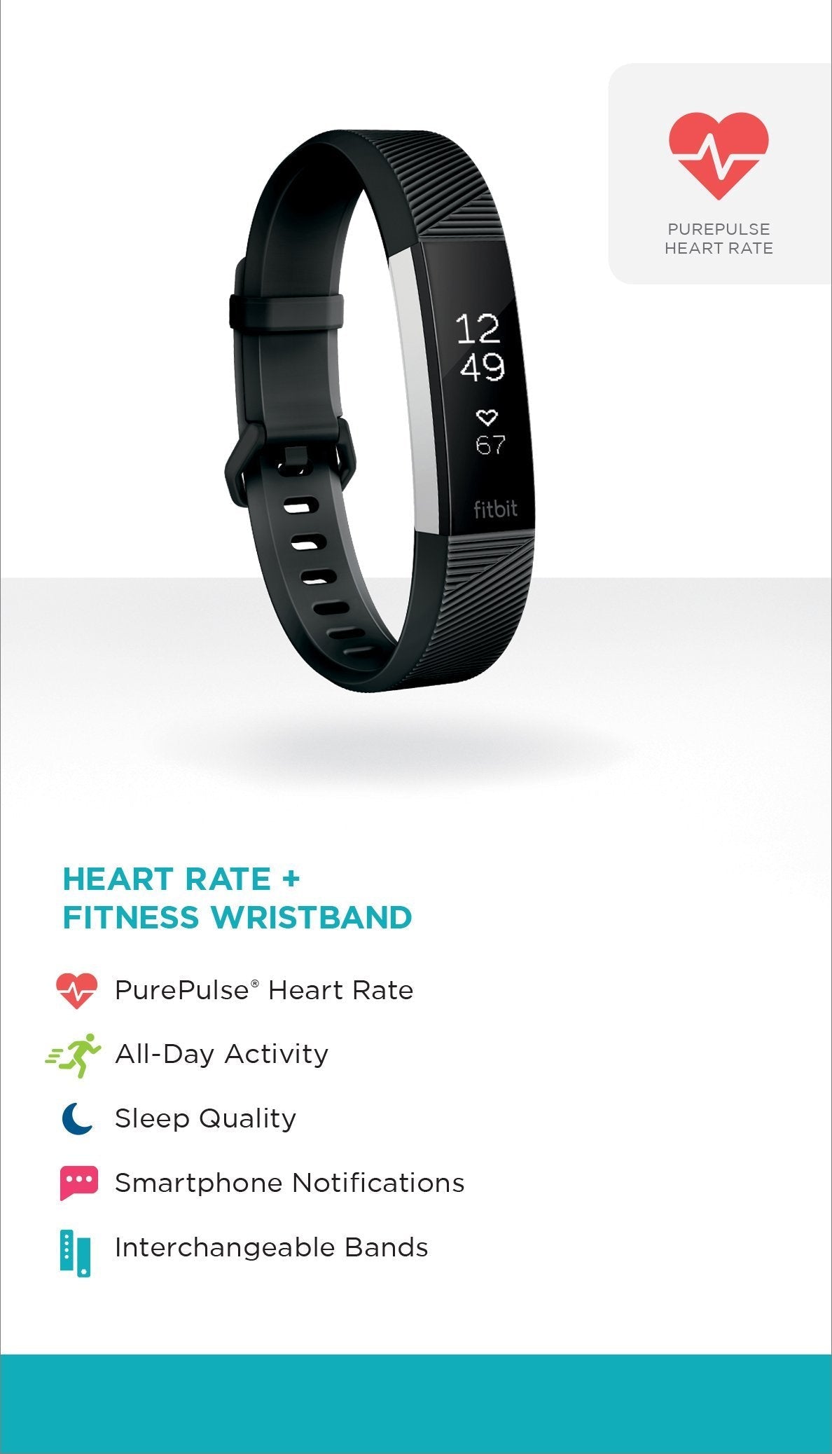 Fitbit Alta Fitness Tracker – Black – Large – FB406BKL - Image 8
