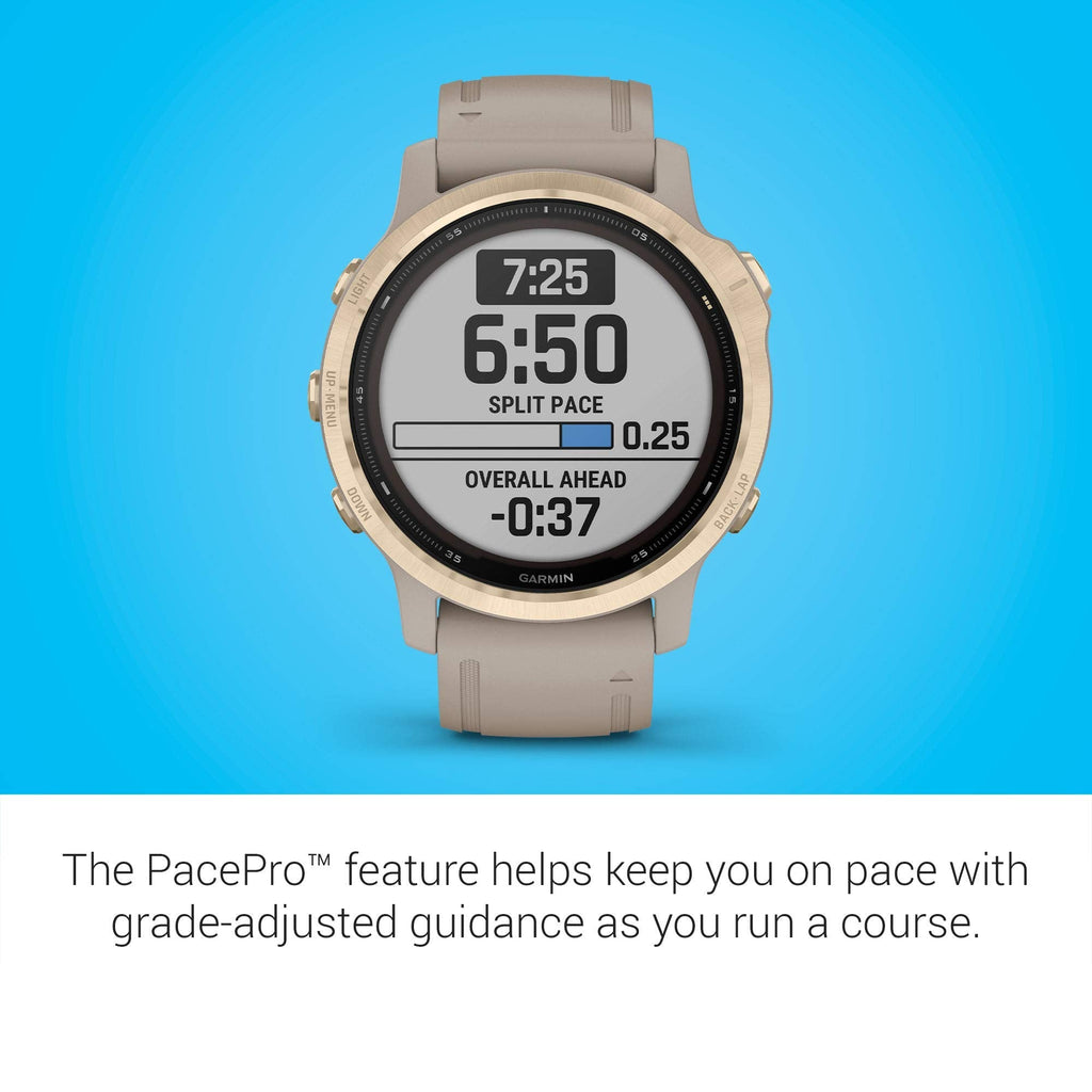 Garmin fenix 6S Pro Solar 42mm Light Gold with Light Sand Band - 010-02409-10 - Image 4