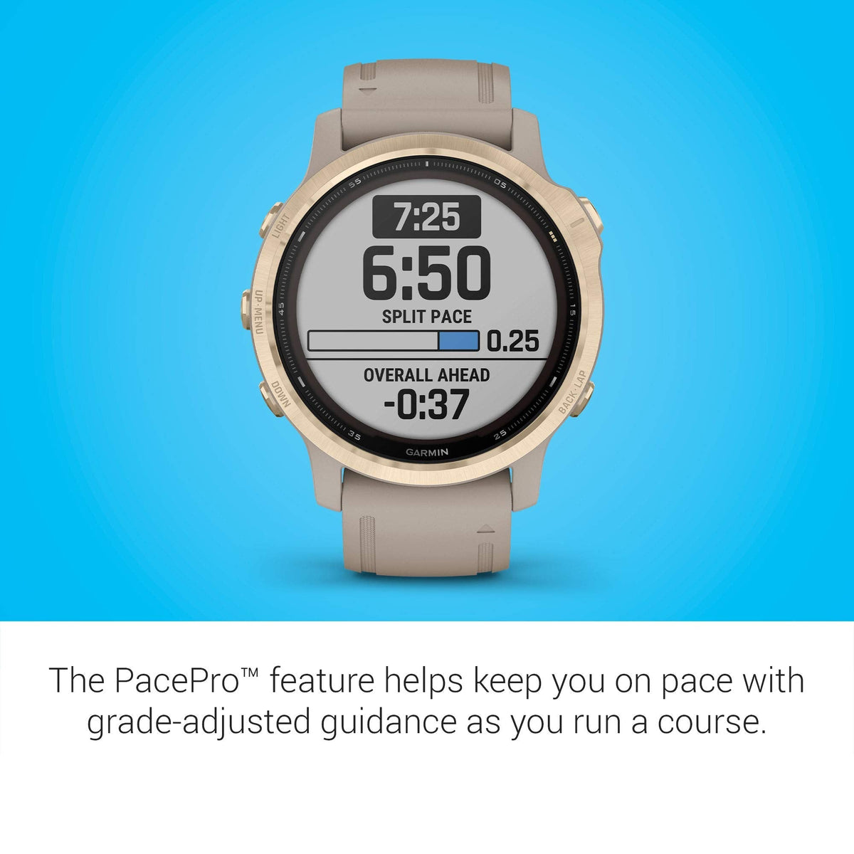 Garmin fenix 6S Pro Solar 42mm Light Gold with Light Sand Band - 010-02409-10 - Image 4