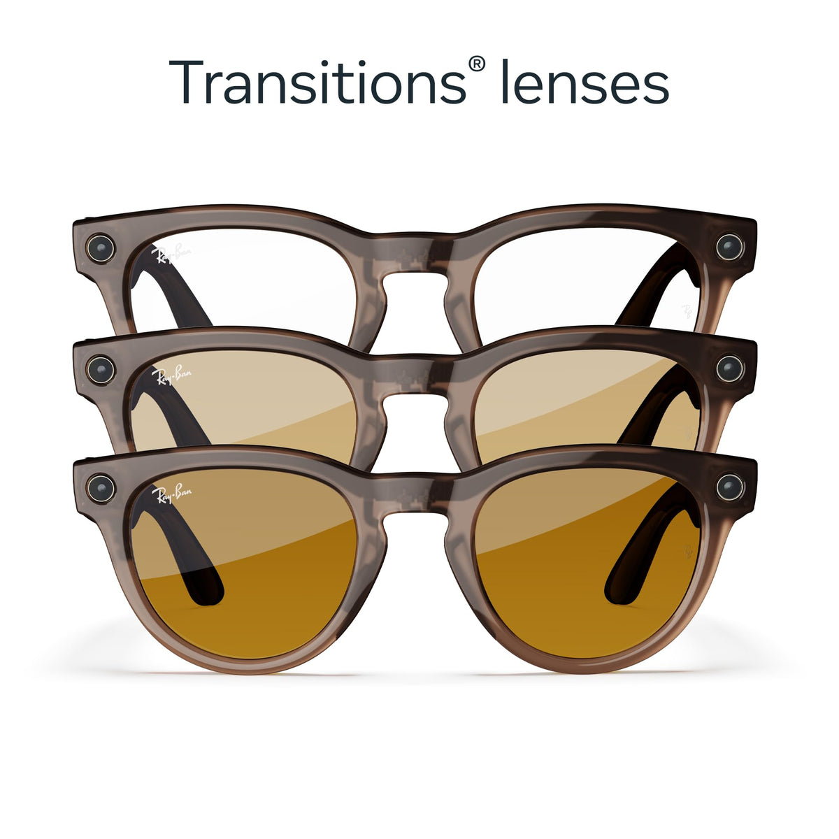 Ray-Ban Meta - Headliner glasses with Meta AI, Audio, Photo, Video Compatibility - Transitions Yellow Lenses - Warm - Image 2