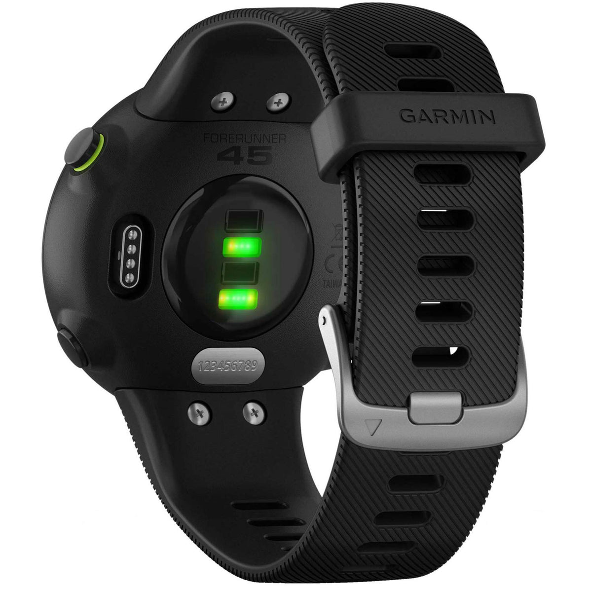 Garmin Forerunner 45S - 39mm Black Case - Black Silicone Band - 010-02156-02 - Image 2
