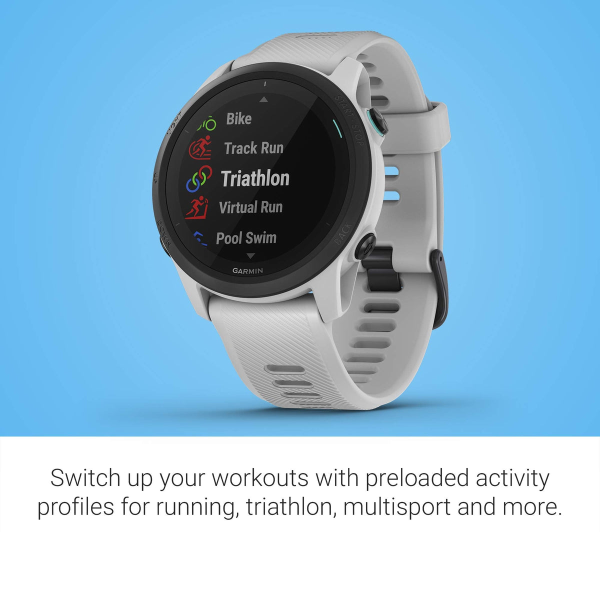 Garmin Forerunner 745 – 43mm Black Bezel with Whitestone Case and Band – 010-02445-03 - Image 4