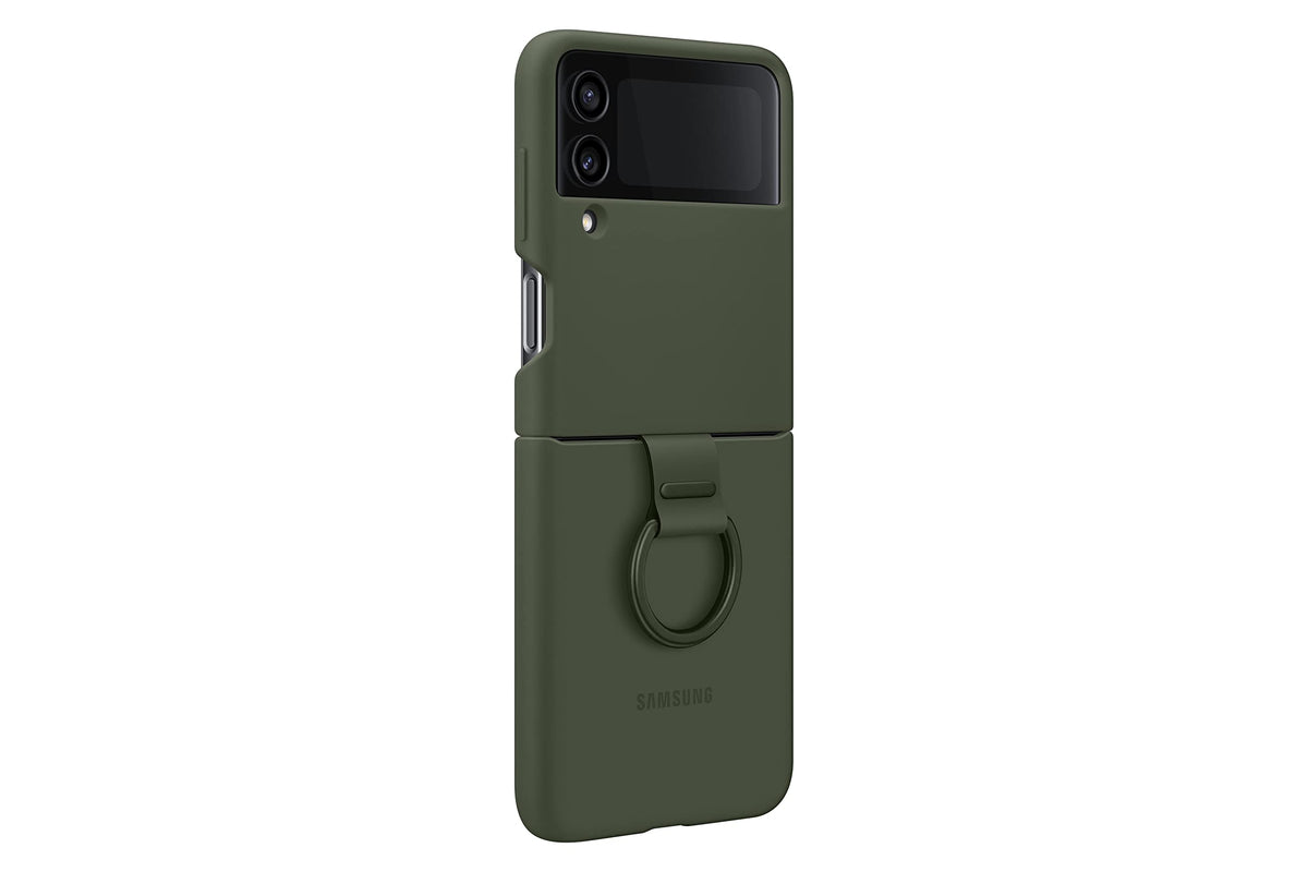 Samsung Silicone Cover with Ring for Galaxy Z Flip4 - Green - EF-PF721TGEGUS - Image 2
