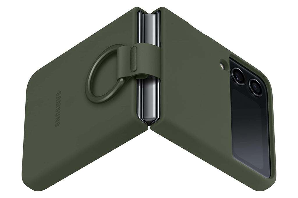Samsung Silicone Cover with Ring for Galaxy Z Flip4 - Green - EF-PF721TGEGUS - Image 3
