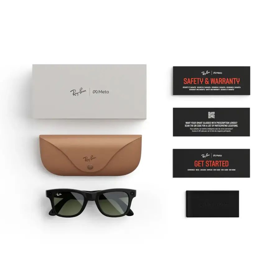 Ray-Ban Meta - Wayfarer Large glasses with Meta AI, Audio, Photo, Video Compatibility - Green Lenses - Image 5