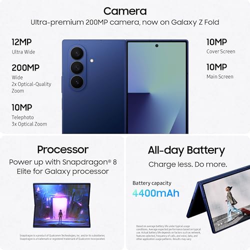Unlocked Samsung Galaxy Z Fold7 - 512GB - Jetblack - SM-F966UZKEXAA - Image 6