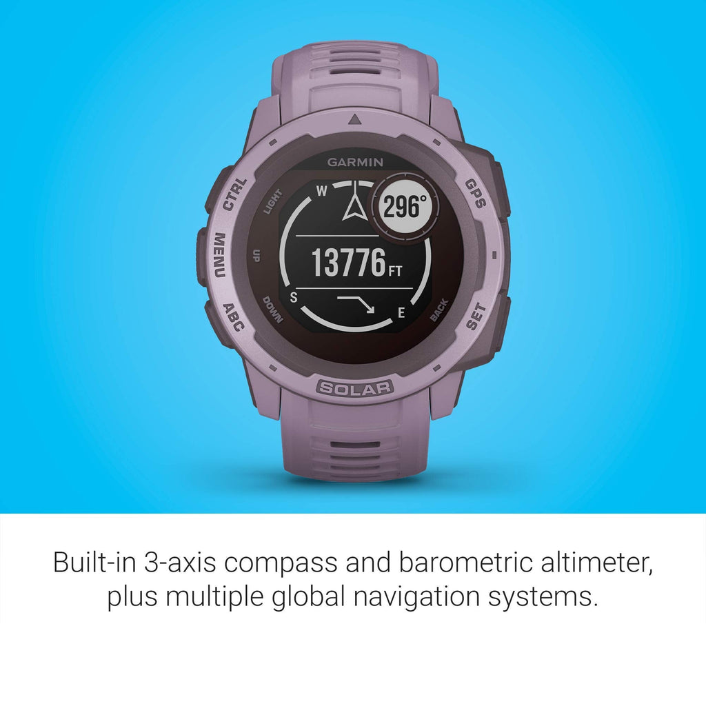 Garmin - Instinct Solar 45mm Fiber Orchid w/ Orchid Band - 010-02293-12 - Image 6