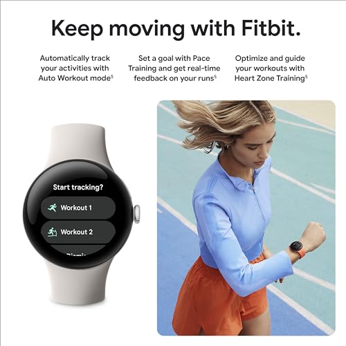 Google Pixel Watch 2 - Polished Silver Case with Bay Active Band - Wi-Fi - GA05032-US - Image 5