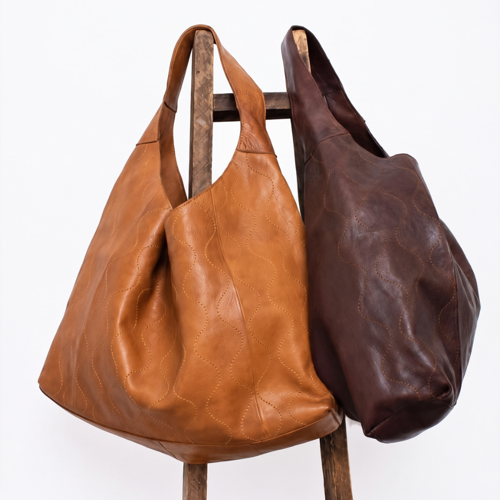 Lindsey Groovy Swirl Leather Tote Bag - Image 8