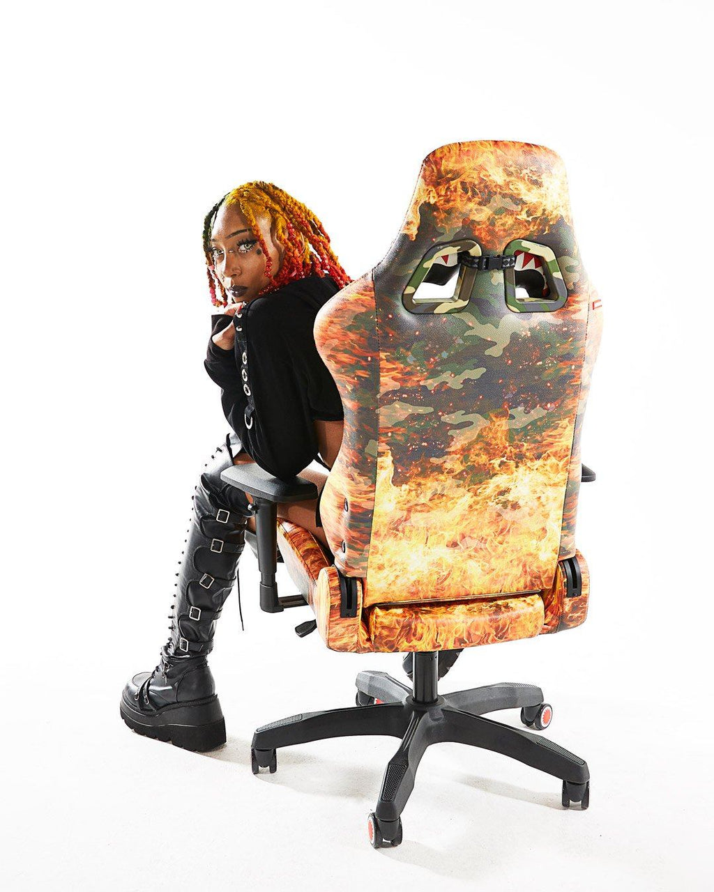 Fire Camo Gaming Chair - Super Rare - Image 2