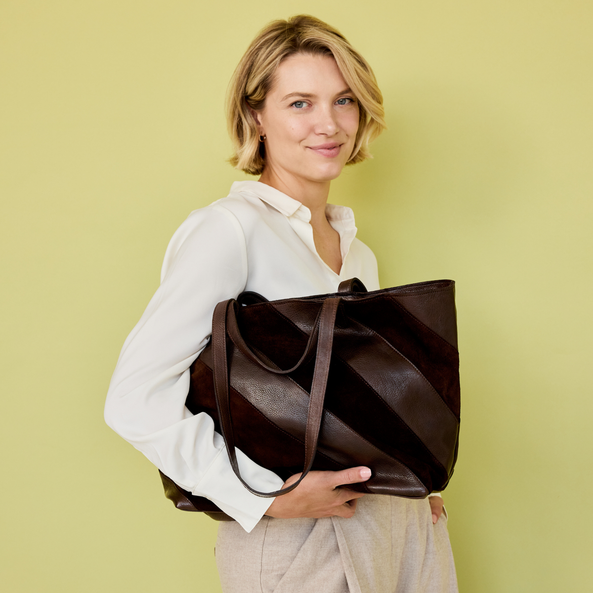 Tanya Suede Leather Tote Bag - Image 8