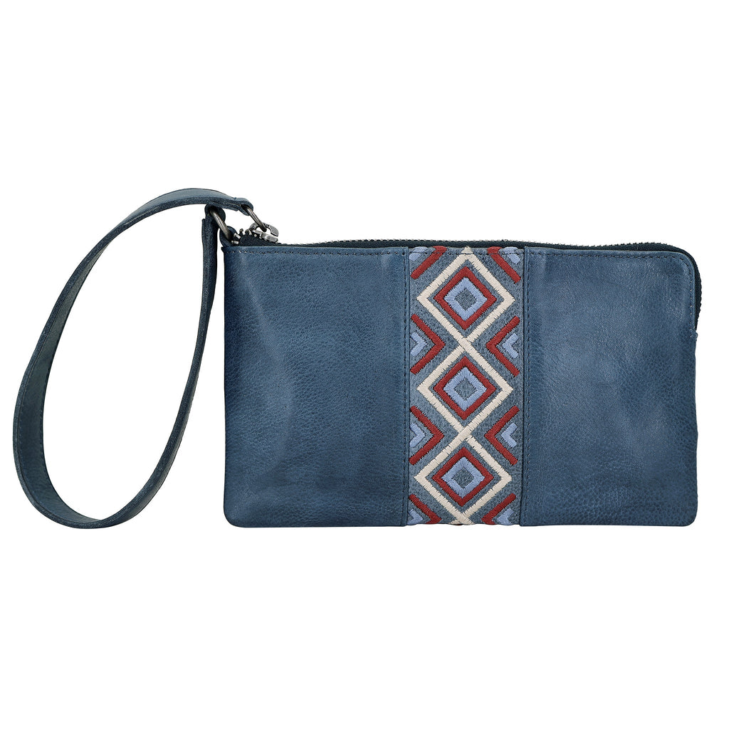 Diamond Leather Wristlet