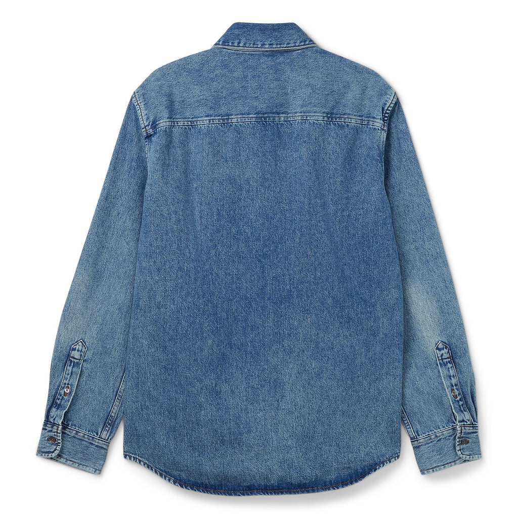 AMI Paris ADC Cotton Button-Down Shirt (Blue) - Image 2
